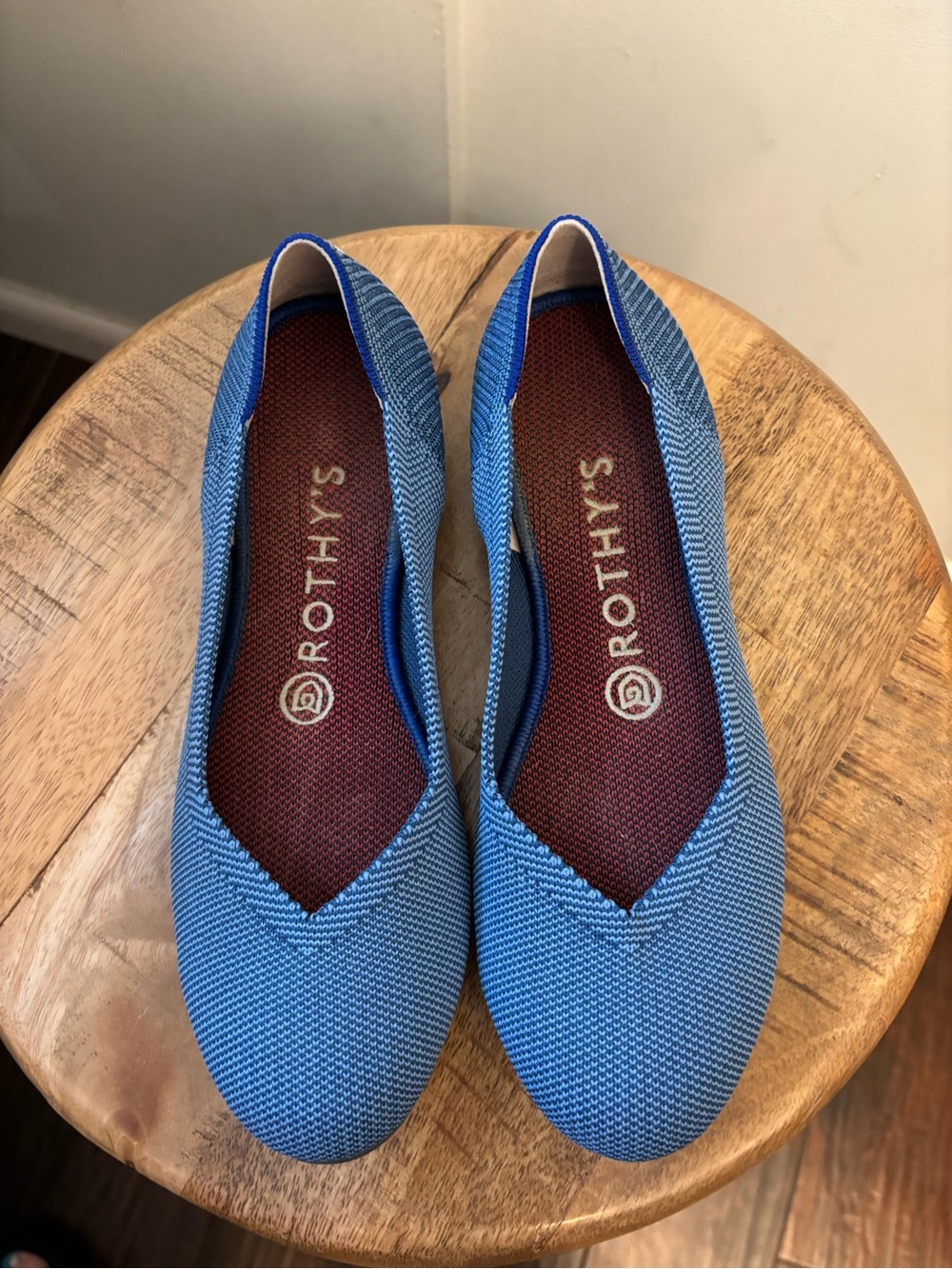 Rothys light blue round toe ballerina flats 7